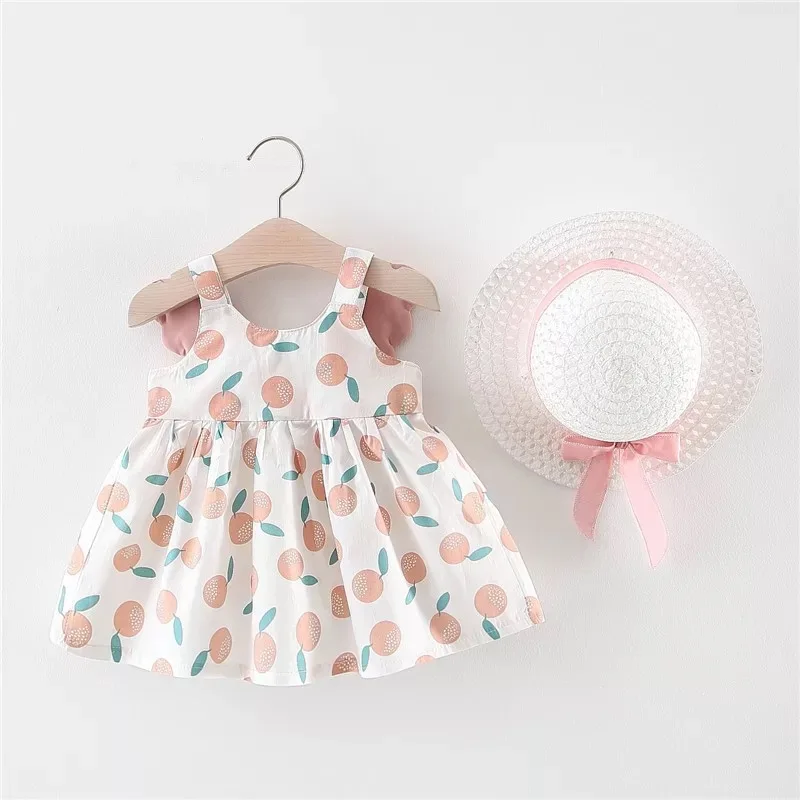 Одежда для малышей с принтом в горошек и крыльями бабочки; летний топ для девочек; платье принцессы с цветочным рисунком; платье для маленьких девочек; наряды; Vestidos Infantil