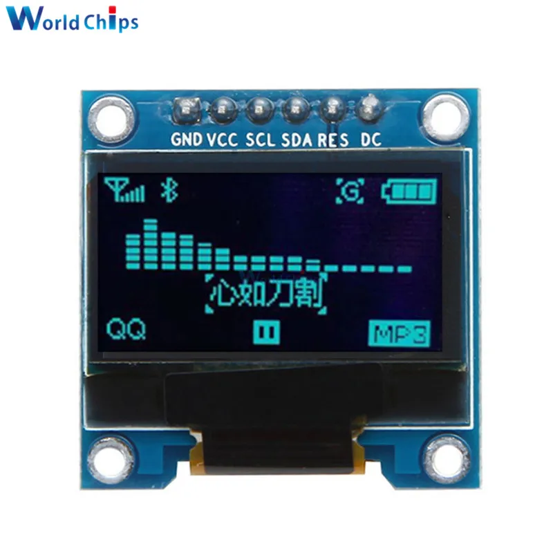 6 контактов 0,96 дюймов SPI IEC OLED цифровой SSD1306 дисплей 12864 SPI интерфейс синий/белый ЖК-дисплей модуль DIY для Arduino 51 SMT32 - Цвет: Синий