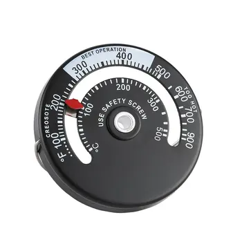 

Heat Powered for Wood Log Burning Stove Fireplace Burner Thermometer Magnetic Stove Top Pipe Thermometer Temperature Gauge