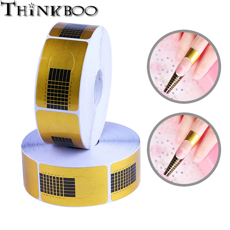

Thinkboo 500 pcs/roll Finger Nail Manual Shape Stickers Acrylic UV Gel Board Nail Extensions Paper Holder Tips DIY Manicure Tool