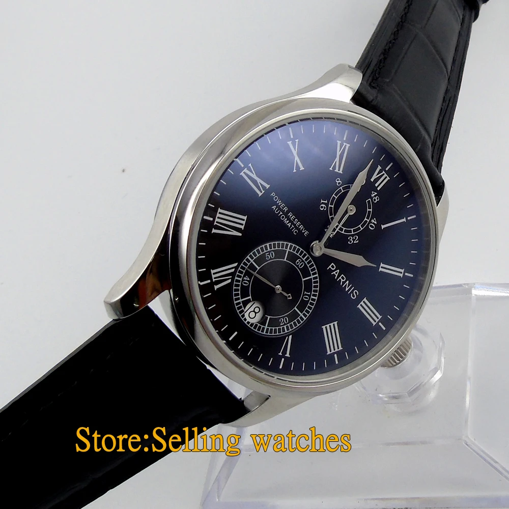 

43mm Parnis Power Reserve Function Automatic Movement Men's Wristwatches