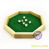 Heavy Duty 12 Inch Octagonal Wooden Dice Tray with Felt Lined Rolling Surface, Wooden Dice Rolling Tray 1