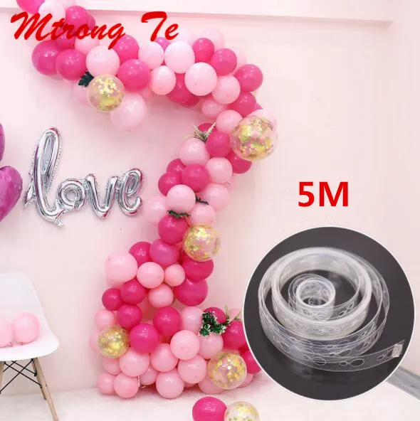 

1pc 5m Festival Supplies Transparent Rubber Chain Helium Balloon Decoration Wedding PVC Arch Decoration Balloon Chain Party Deco