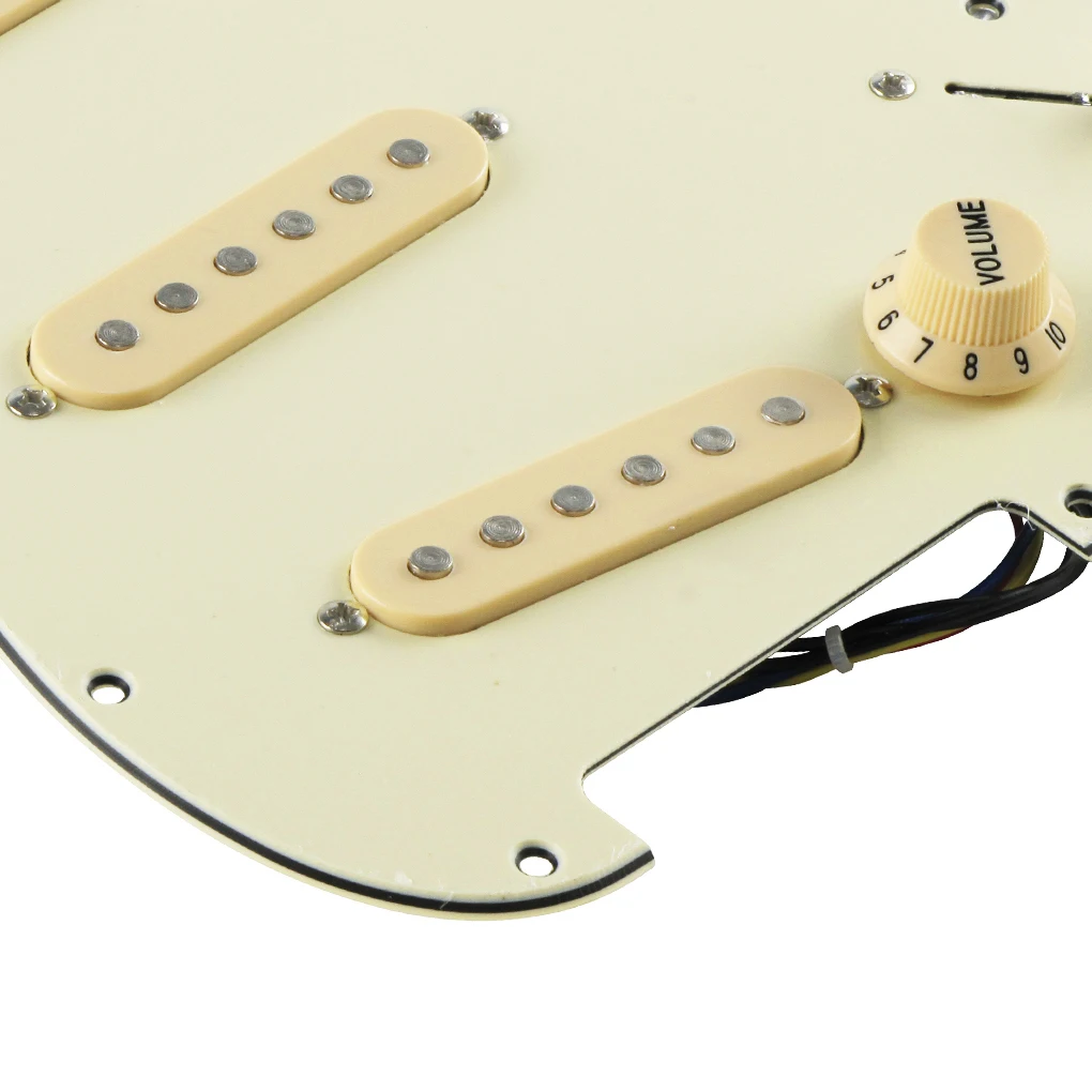 FLEOR однокатушный звукосниматель SSS электрогитара загружена Prewired Pickguard царапина пластины Strat 11 отверстий Монтажный набор крем 3Ply