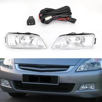 

Areyourshop 2X Clear Fog Lights w/Wiring+Switch For Honda Accord 03-07 4DR 04-08 Acura TL Front Bumper Fog Light Car Auto Parts