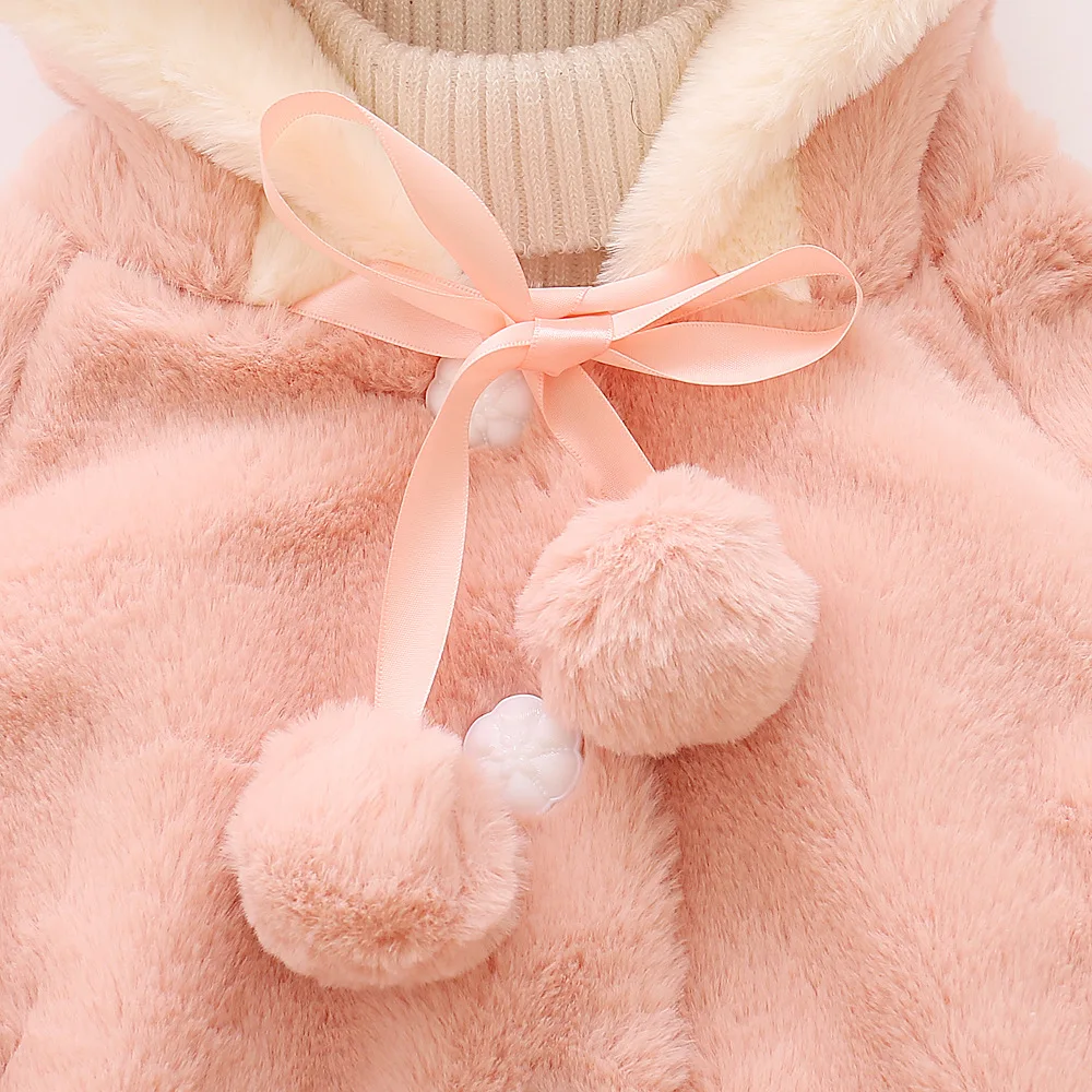 Куртка для маленьких девочек пальто для малышей велюровая ткань, Одежда для младенцев, милое пальто с бантом зимнее пальто для маленьких девочек Одежда для новорожденных девочек