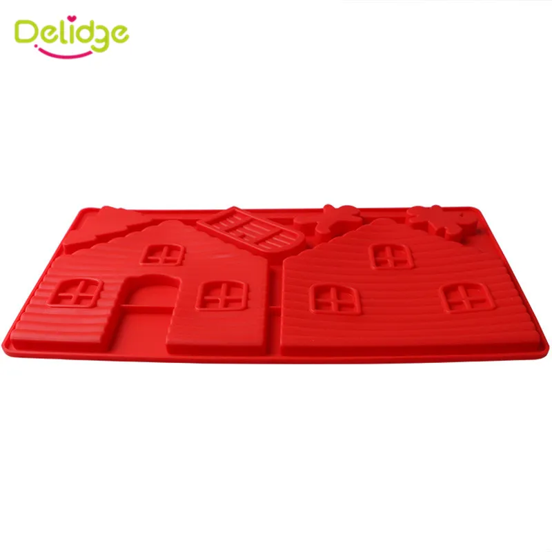 Delidge 1 шт. силиконовая форма для торта в виде домика из имбиря 3D формочка помадки