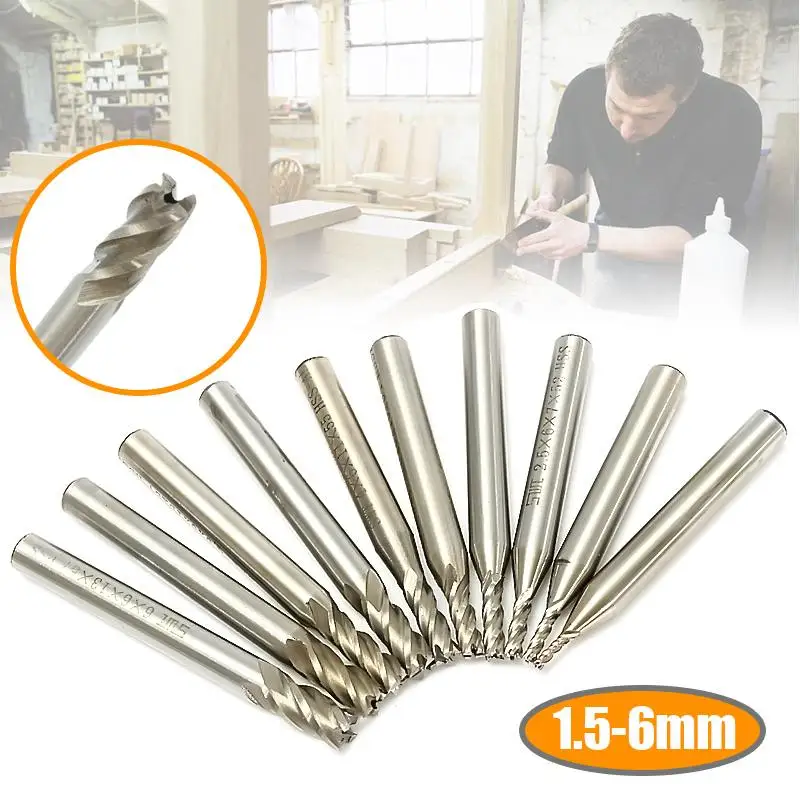 

10pcs HSS CNC End Mill Cutters P ilot Counterbore Mould Solid Drill Bit Slotting Tool Drill Tap Slotting Cutter with Box