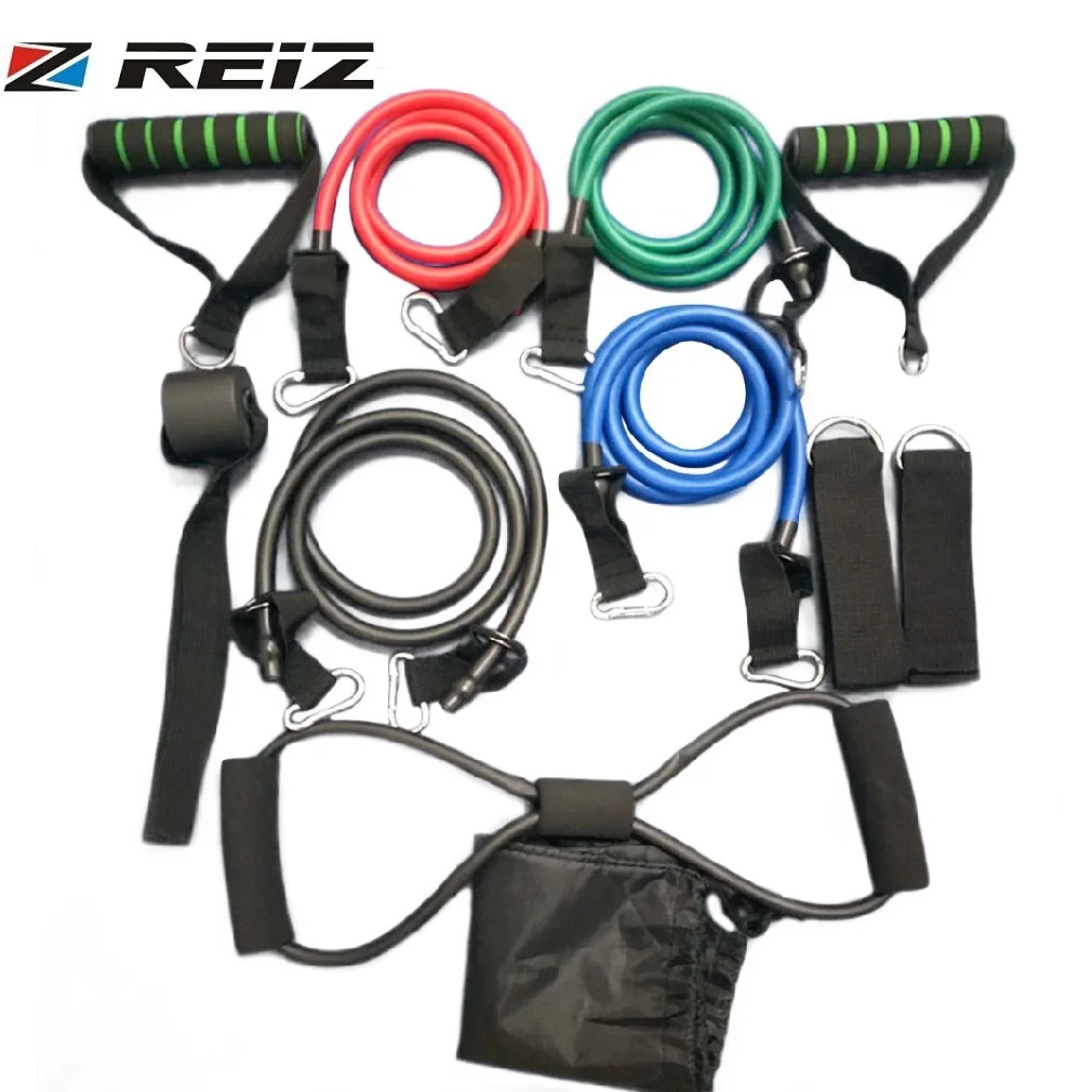 

REIZ 11 Pcs/Set Rally Pull Rope Muscle Training Resistance Bands Portable Multifunctional Chest Expander Puller Exercise Tubes