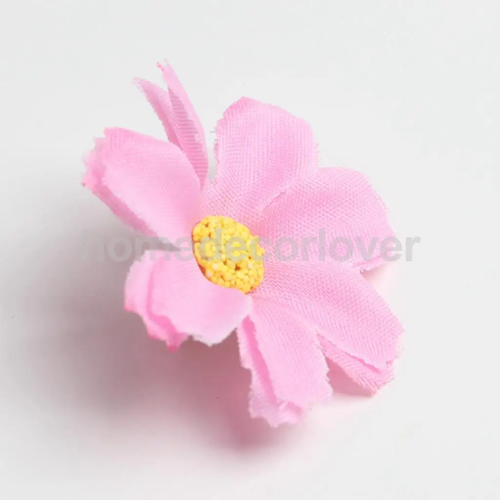 50pcs 4cm Silk Flower Daisies Flower Heads for Wedding/Car/Spring/Home/Garden Decoration Wreath DIY Floral Arts and Crafts