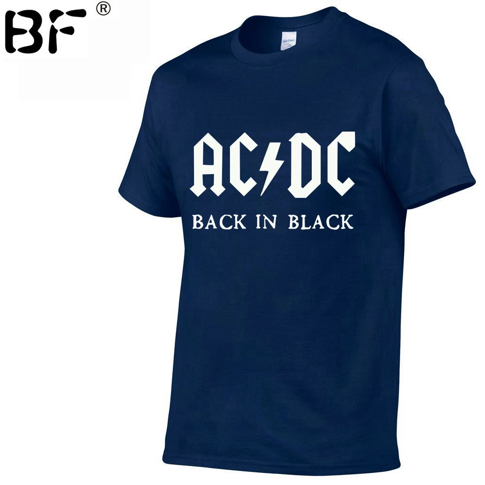 

BF band AC DC t shirt men 2018 summer 100% cotton fashion brand ACDC men t-shirt hip hop tees for fans