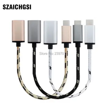 

SZAICHGSI USB-C 3.1 Type C Male To Female Nylon Braided Sync Data Charger OTG Cable Converter For Google wholesale 1000pcs