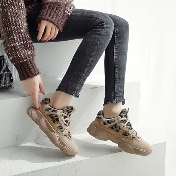 

Unique Sexy Korean Version of the New Winter Versatile plus Velvet Leopard ins Super Hot Mujer Casual Sports Shoes Women's Shoes
