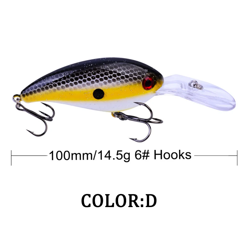 KMRESA 1 шт. Crankbait 10 см 14 5 г Рыбалка качающийся искусственный Crank Bait Бас Приманка Щука