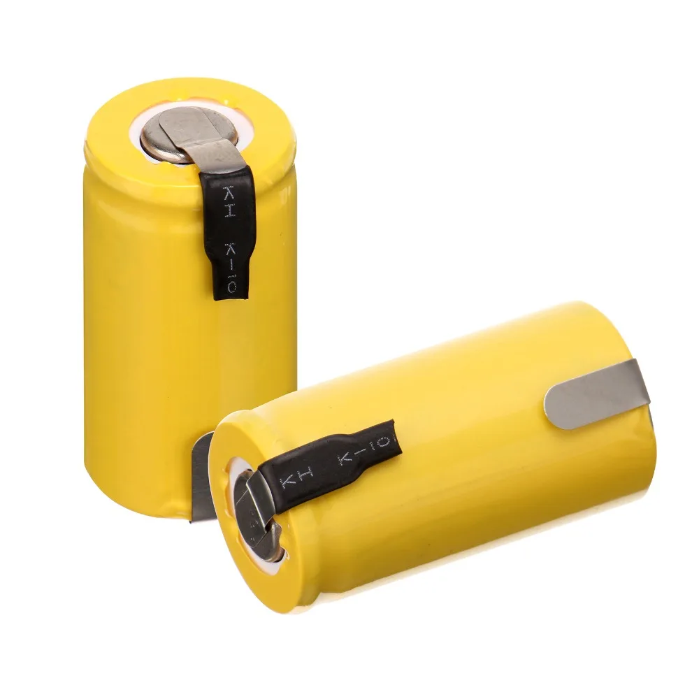 12x Yellow Tab Ni Cd 1 2 в 1300 мАч перезаряжаемая батарея Sub C SC NiCd перезаряжаемые батареи США
