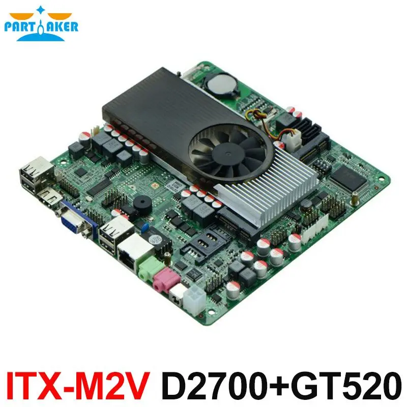 Тонкая материнская плата Mini ITX Atom D2700 с NVIDIA ION3 GT520 для IPC HTPC| |