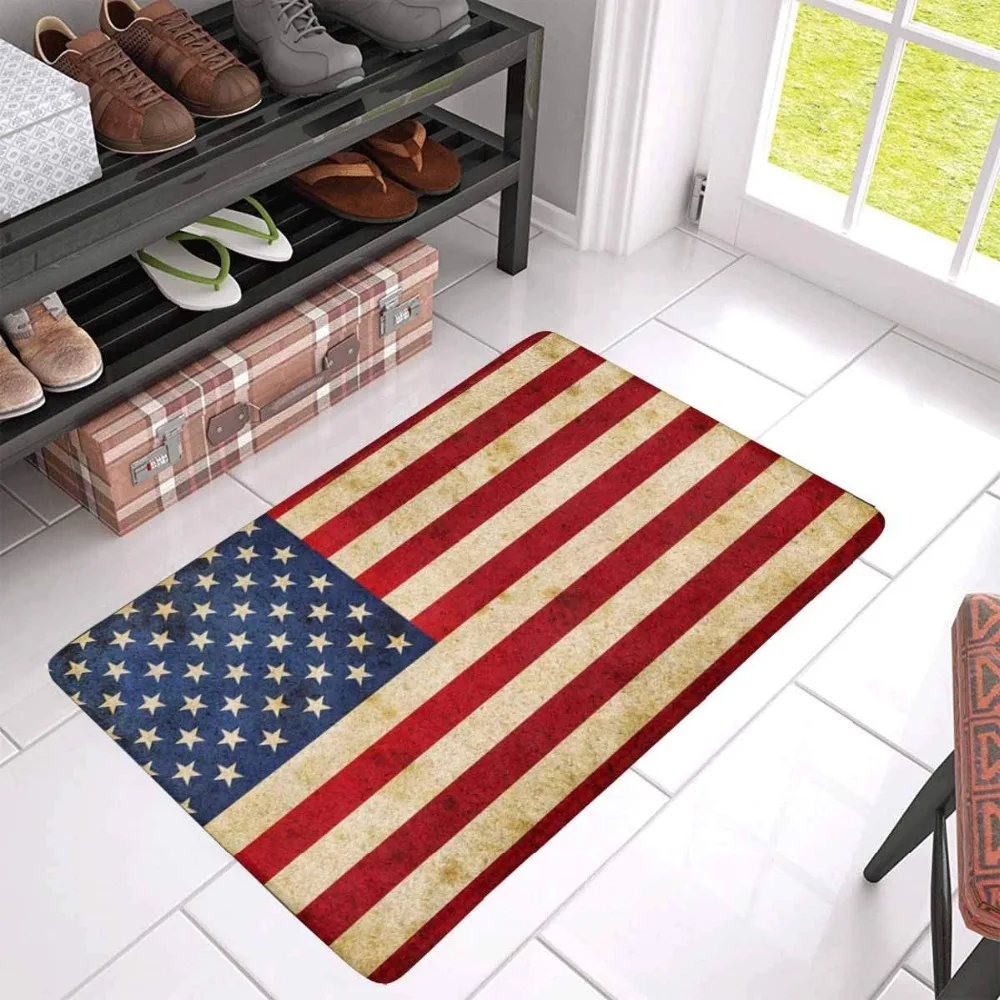 Grunge-USA-Flag-Doormat-Indoor-Entrance-Rug-Floor-Mats-Shoe-Scraper-Door-Mat-Non-Slip-Home