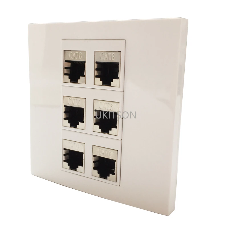 6 Ports Shield Type CAT6 RJ45 Female Wall Panel pic 2