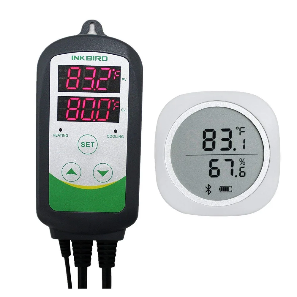 

Inkbird Combo Bluetooth Wireless Magnetic Monitor Smart Sensor Data Logger + Temperature Humidity Controller Thermostat