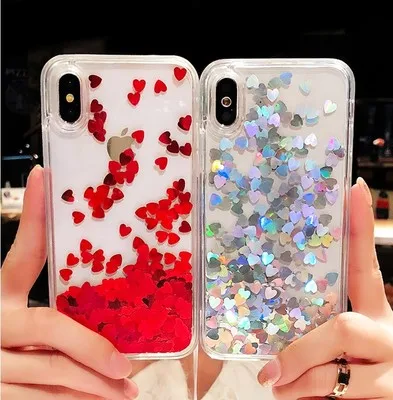 Мягкий силиконовый чехол для iPhone 6 6S 7 8 Plus XR X XS Max Love Heart Bling |