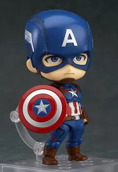 

Disney Marvel Avengers 10cm Captain America q version Action Figure Posture Model Anime Decoration Collection Figurine Toy model