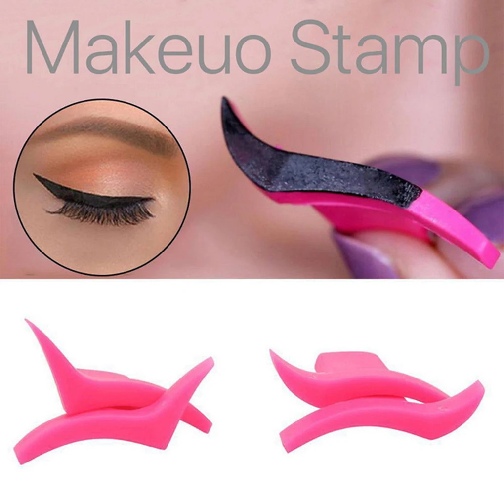 

2PCS Silicone Eyeliner Stencil Template Stamp Wing Shape Eyelash Stamp Women Girl Makeup Accessories