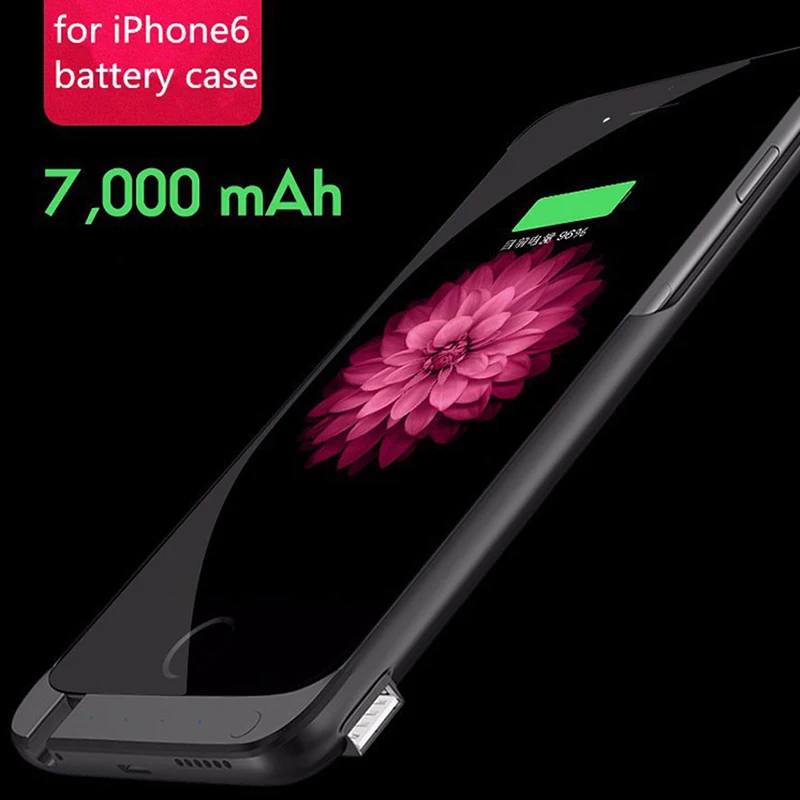 For Apple iphone 6 s Power Bank Battery Case 7000Mah Ultrathin External Portable Battery Backup