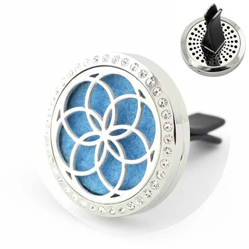 

30mm High Quality Stainless Steel Car Air Freshener Aromatherapy Essential Oil Diffuser With Vent Clip