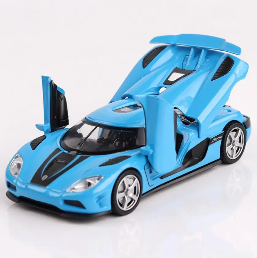 1/32 Diecasts& игрушечные транспортные средства Koenigsegg супер модель автомобиля со звуком и светильник коллекция автомобиля игрушки для мальчика Детский подарок brinquedos - Цвет: Синий