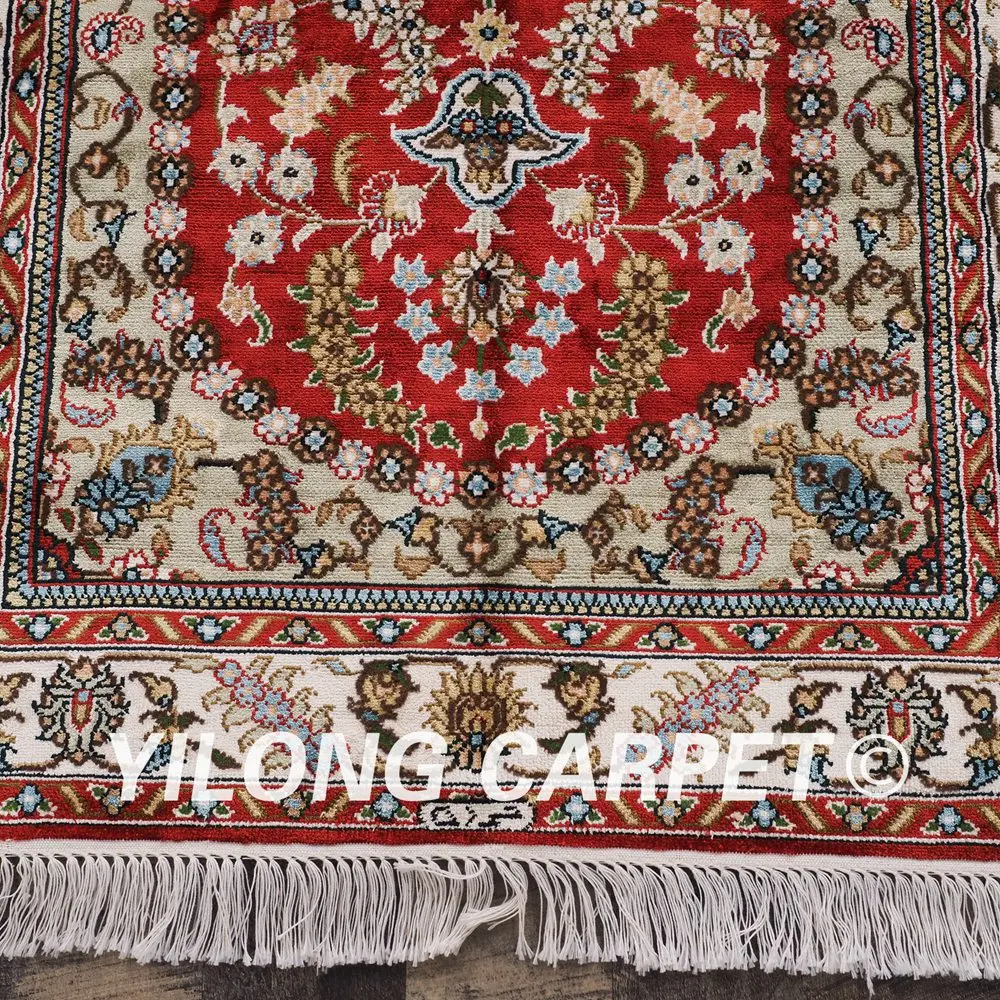 YILONG 2,5 'x4' персидский шелковый ковер красный роскошный vantage изысканные персидские шелковые коврики(HF006B2.5x4