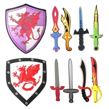 3 стиля моделирования средневековой игрушки меч Shiled набор принцесса пират солдат оружие дети мальчики девочки открытый пены косплей игрушки мечи