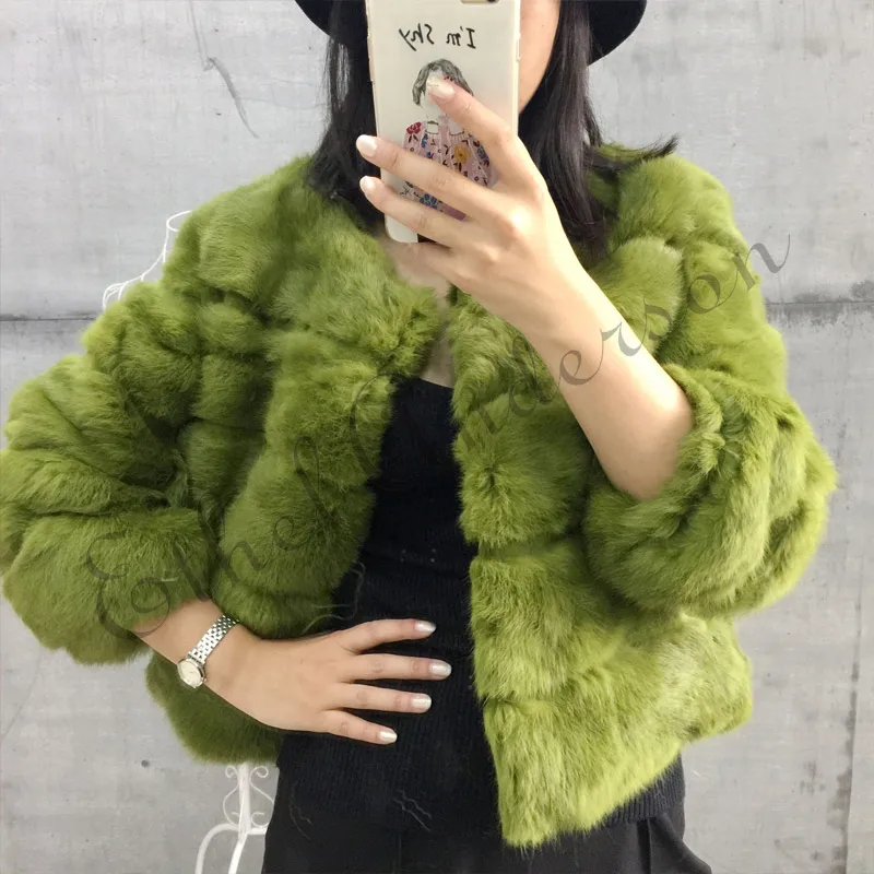

Ethel Anderson Thick Warm Classical Customize Made Plus Size Real Whole Skin Real Genuine Rabbit Fur Coat Female Collar Jacket