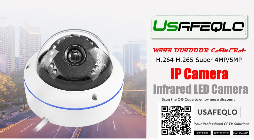 USAFEQLO широкоугольная купольная камера Metail HD IP камера 4MP 5MP 8MP Крытый Открытый H.264/H.265 камера 15 светодиодов cctv Камера