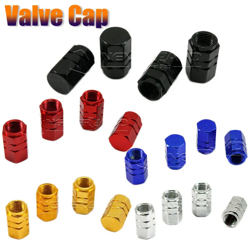 4Pcs Universal Aluminum Car Tyre Air Valve Caps Bicycle Tire Valve Cap
