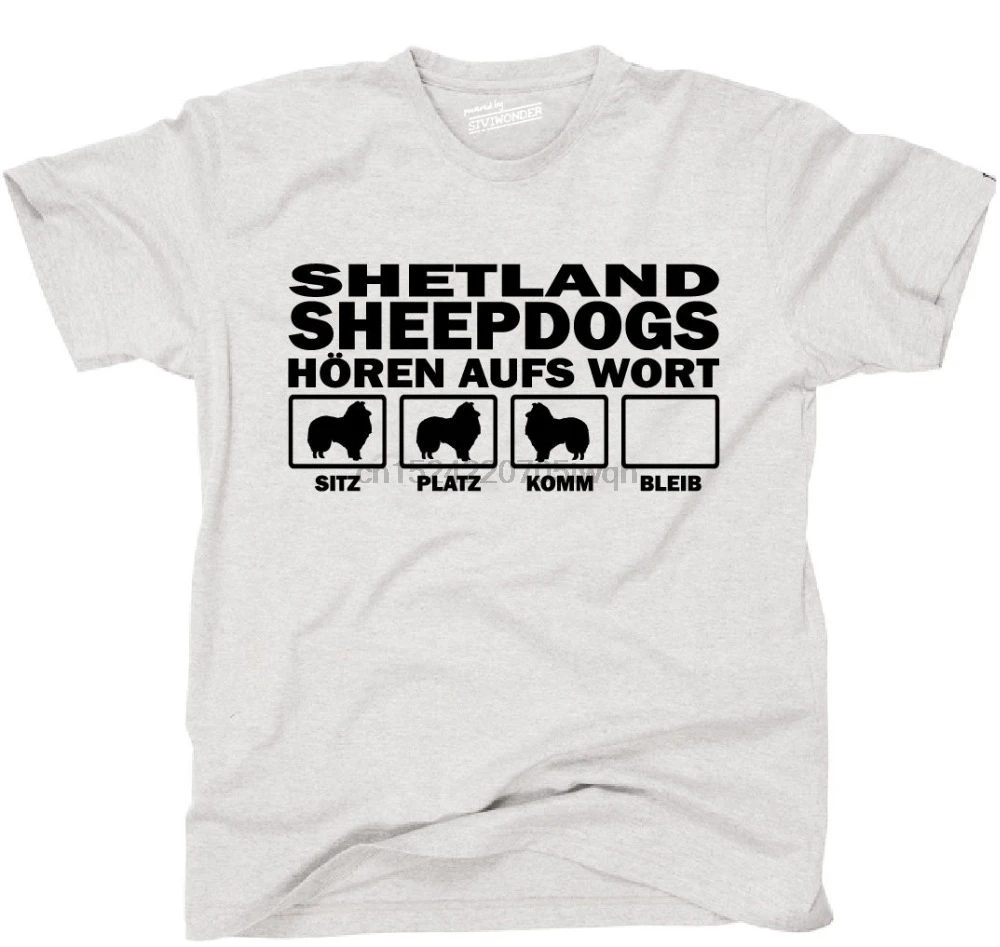 

Cotton T-Shirt Fashion T Shirt THAW T-Shirt Hunde SHETLAND SHEEPDOGS Sheltie aufs Wort Siviwonder Tee Shirt