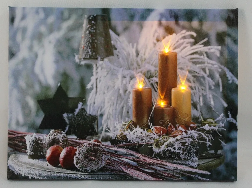 4 Led Lights Free Shipping Wall Art With Canvas Print Christmas Wall Art With Canvas Print Christmas