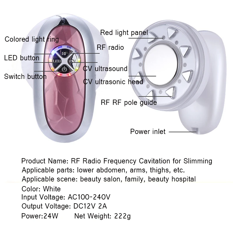 Ультразвуковое Радиочастотное устройство для похудения, удаление жира, целлюлит, массаж, ультразвуковое потеря веса, терапевтический инструмент, уход за телом