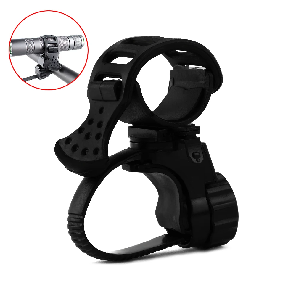 

70*58*43mm Automatic 360 Degree Swivel MTB Bicycle Flashlight Torch Mount LED Head Front Light Holder Black Bicycle Accessories