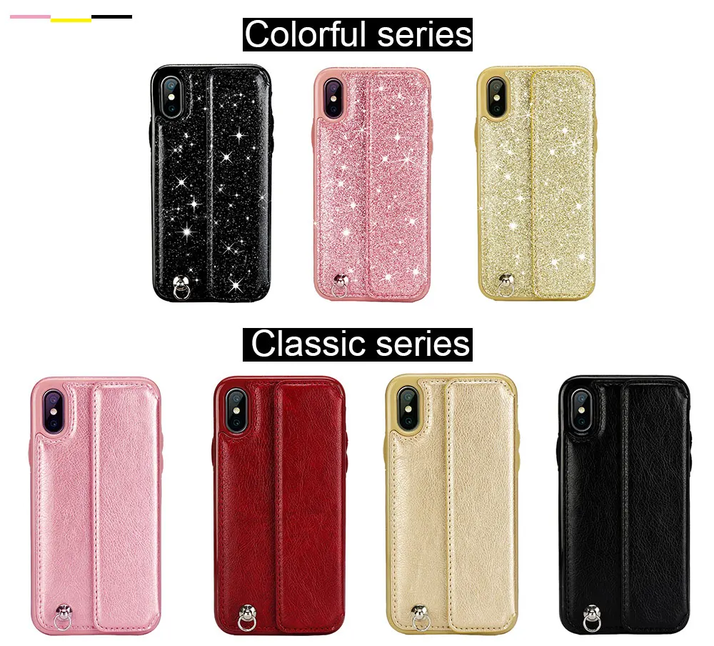 Portefeuille For iPhone 7 Case With Card Holder Glitter Leather Card Slot Flip Wallet Cover For iPhone X 8 Plus 6 6S Accessories (7)