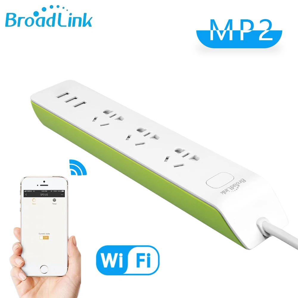 Broadlink силовая лента MP2 WiFi 3 USB быстрая зарядка умный дом 3-розетки AU UK US EU адаптер штепсельная розетка 4G приложение дистанционное управление