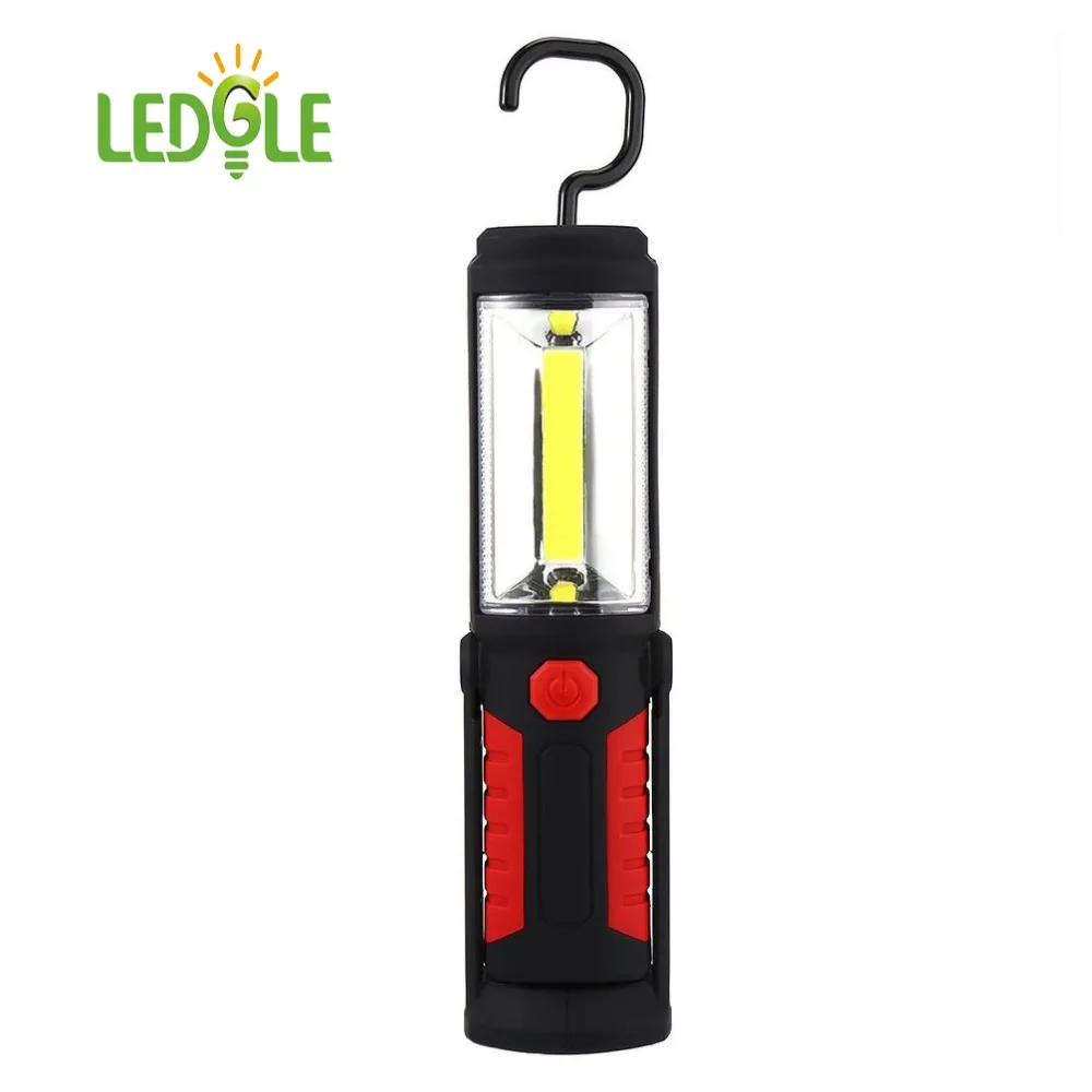 

LEDGLE Cordless Work Light Rechargeable Work Lights Bright Flashlight with Magnet and Hanging Hook IP44 Waterproof Red and Black