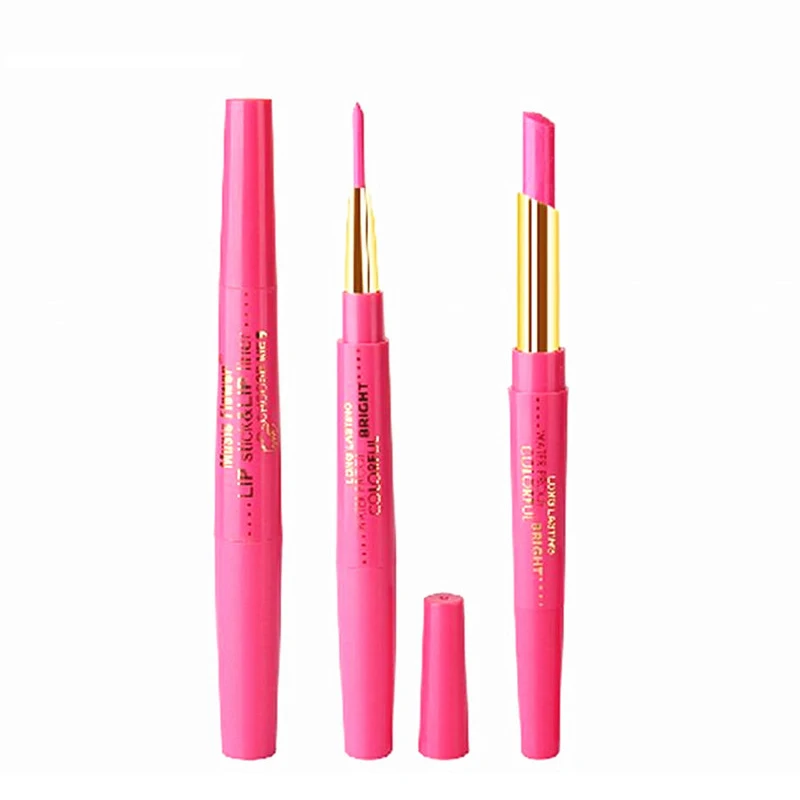 New Dual Purpose Lips Makeup Lipstick & Lip Liner Waterproof Long