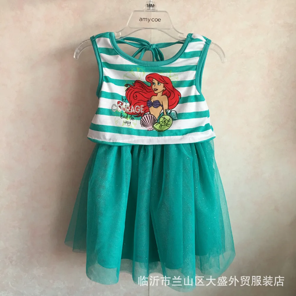 Retail Baby Girls Cute strawberry girl Dress for Summer cartoon soft yarn ariel dresses