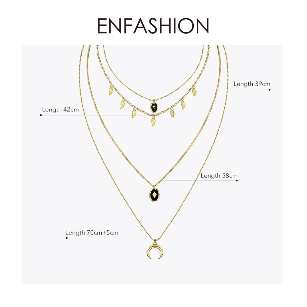 Enfashion многослойное ожерелье-цепочка для женщин, праздничное винтажное Золотое длинное богемское короткое ожерелье Подарочные ожерелья украшения P193008