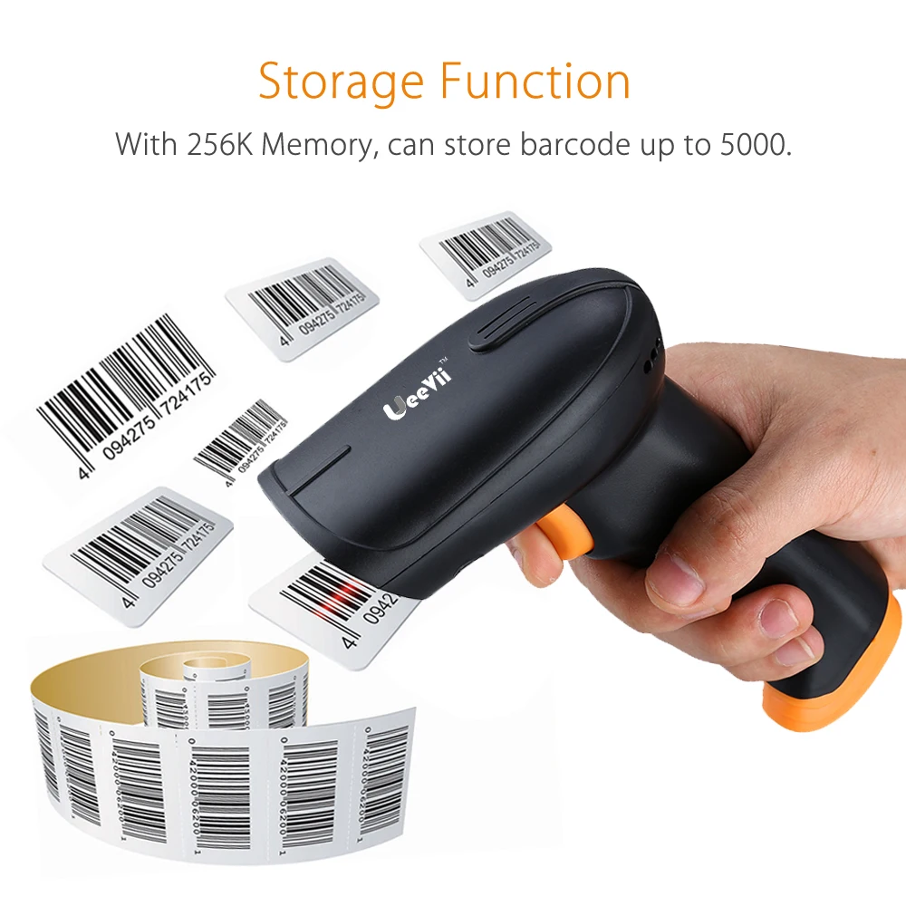 Ueevii S2 2 в 1 USB проводной и Беспроводной сканера штриховых кодов 1D 2.4 ГГц w/2000 мАч Батарея 1D беспроводной сканер штрихкодов читатель Портативный