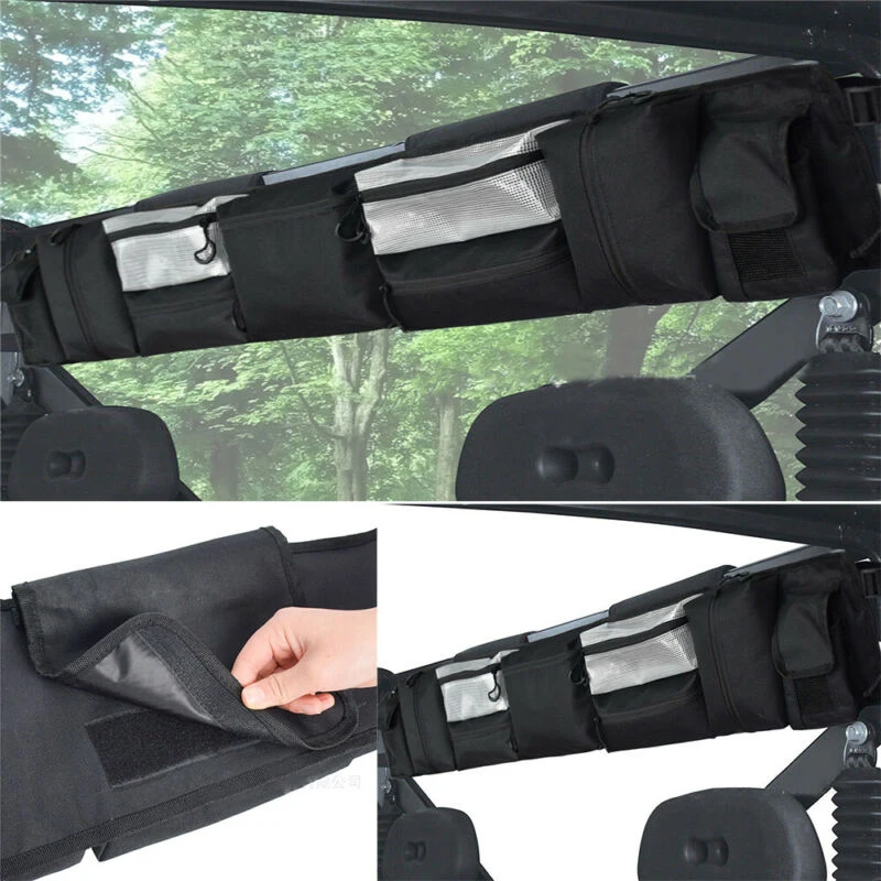 

1pc Car Storage Bag Brand New High Capacity Black 47*2*7.5in Oxford Cloth Universal For ATV Front Racks Cars Storage Bag