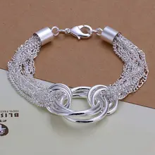 Fina del verano del estilo de plata chapada pulsera 925-sterling-silver joyería multi-line y cadena » O » pulseras para para SB299