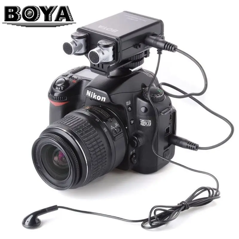 BOYA BY-SM80 Mini Stereo X/Y Condenser Microphone Mic for Canon Nikon DSLR Camera Camcorder Audio Recorder цена BOYA BY-SM80 Mini Stereo X/Y Condenser Microphone Mic for Canon Nikon DSLR Camera Camcorder Audio Recorder цены онлайн