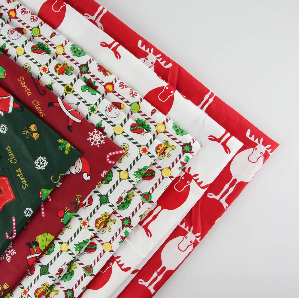 

0.5 meter width 156cm Christmas Print 100% Cotton Fabric for boy's Home Textile Patchwork Quilted Fabrics