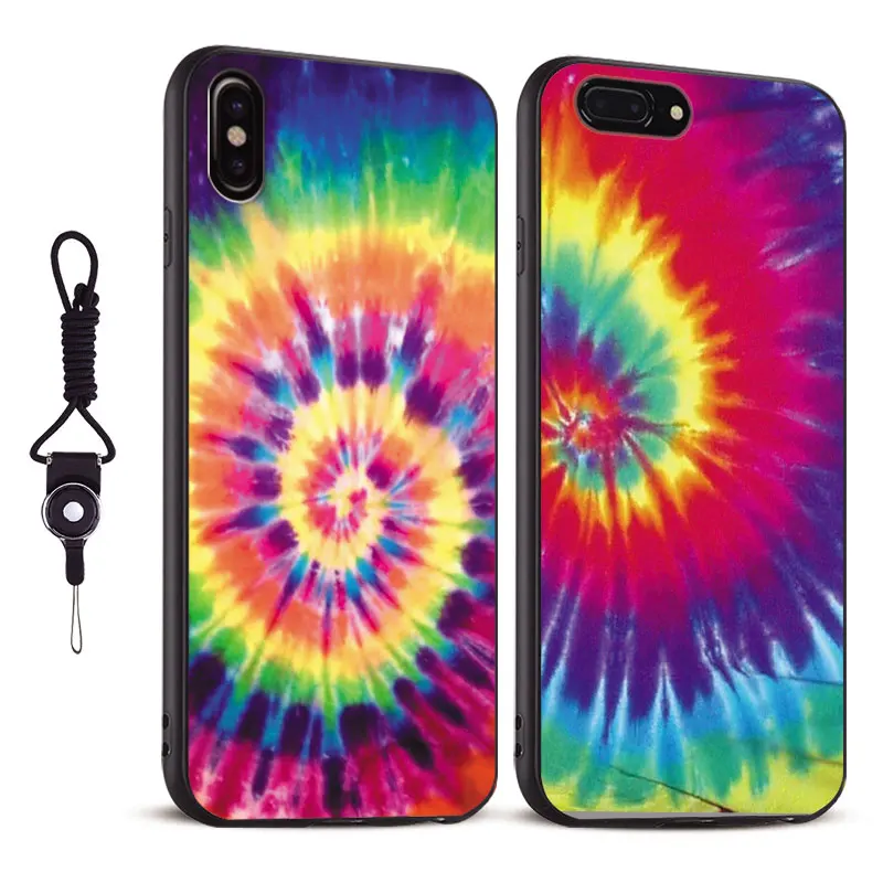 

Tie dye Hippie Rainbow soft silicone TPU Phone Case cover Shell For Apple iPhone 5 5s Se 6 6s 7 8 Plus X XR XS MAX